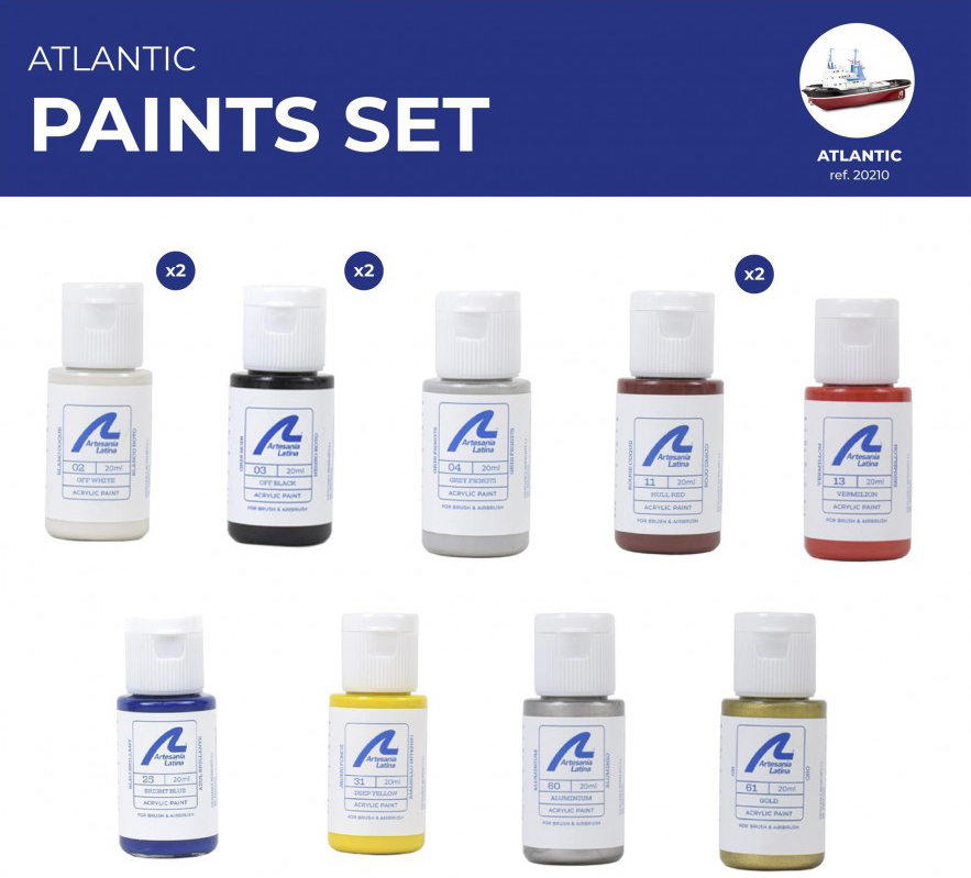 Acrylic Paints Set for Tugboat Atlantic (277PACK28) by Artesanía Latina.