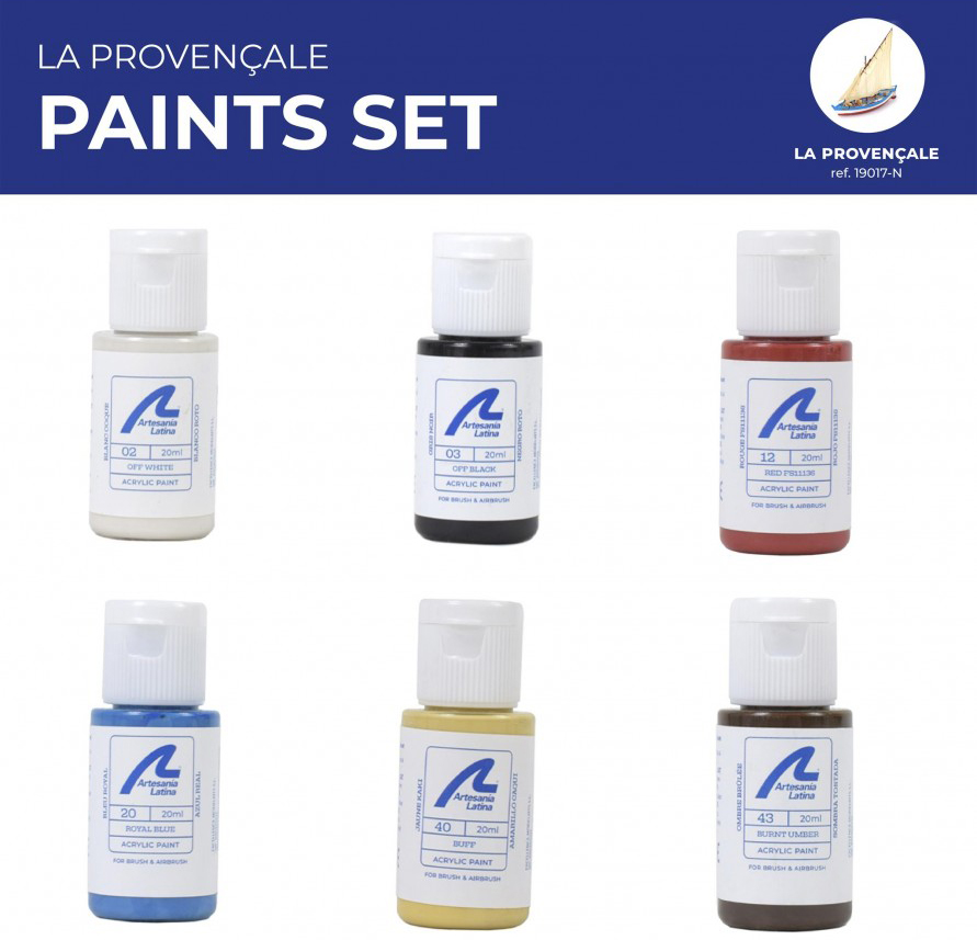 Pack Pinturas Acrílicas al Agua para Modelo La Provençale (277PACK25) de Artesanía Latina.