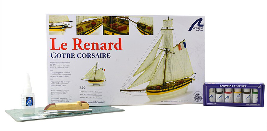 Gift Pack Model Ship Le Renard (22401-L) by Artesanía Latina.