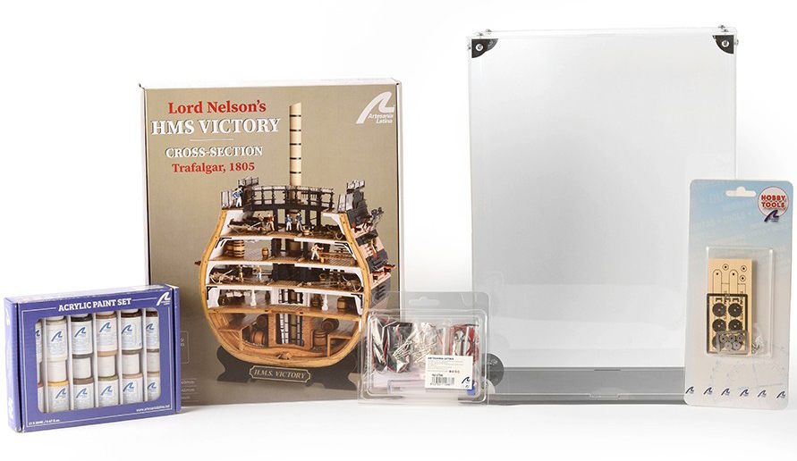 Model Kits Gift Ideas: Gift Pack Model Ship HMS Victory Section (20500-L) by Artesanía Latina.