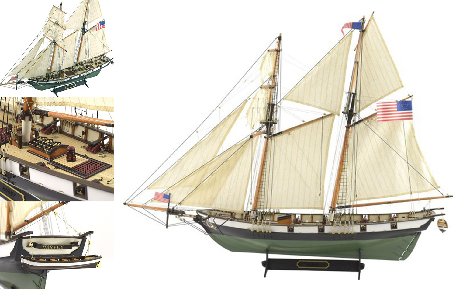 Ship Models Intermediate Level: American Schooner Harvey (22416) by Artesanía Latina.