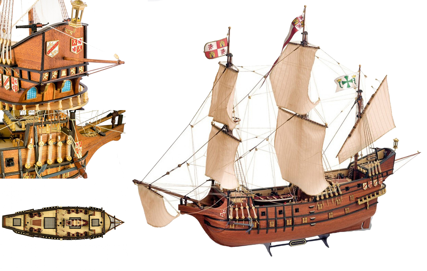 Model Ship Medium Skills. Galleon San Francisco II (22452N) by Artesanía Latina.
