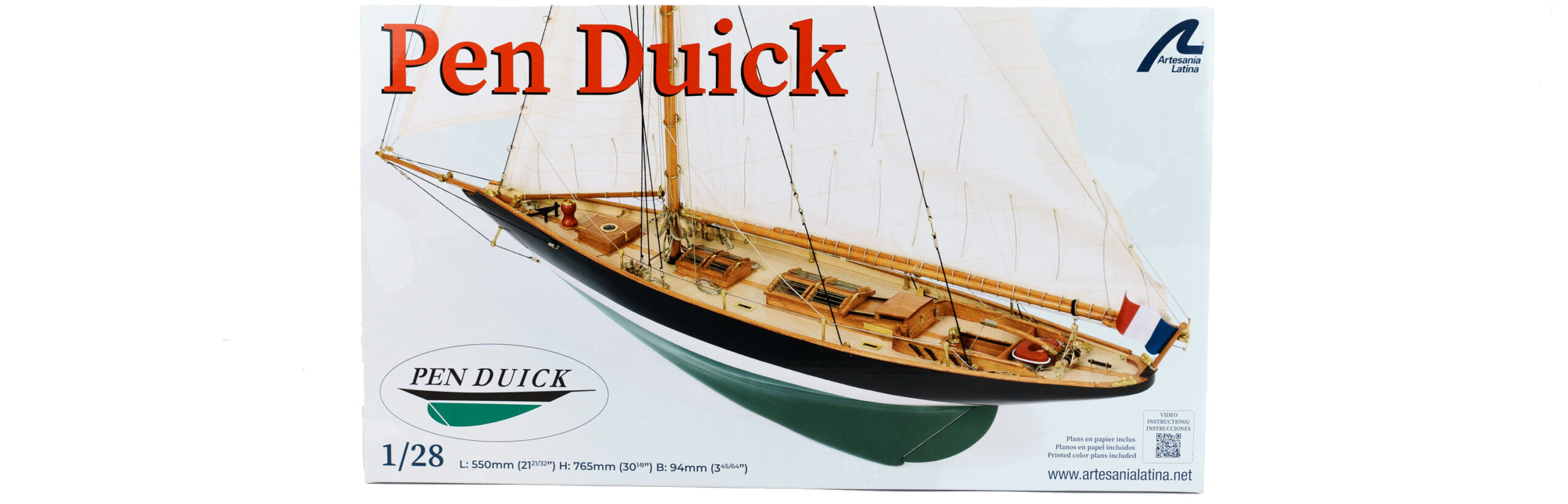 Pen Duick Sailboat Model Kit (22418N) at 1:28 scale by Artesanía Latina.