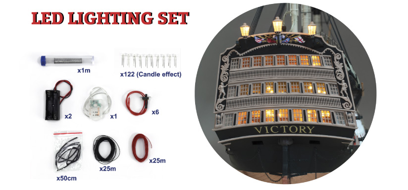 Set de Iluminación LED para Maqueta HMS Victory Anatomía (22900-LED) de Artesanía Latina.