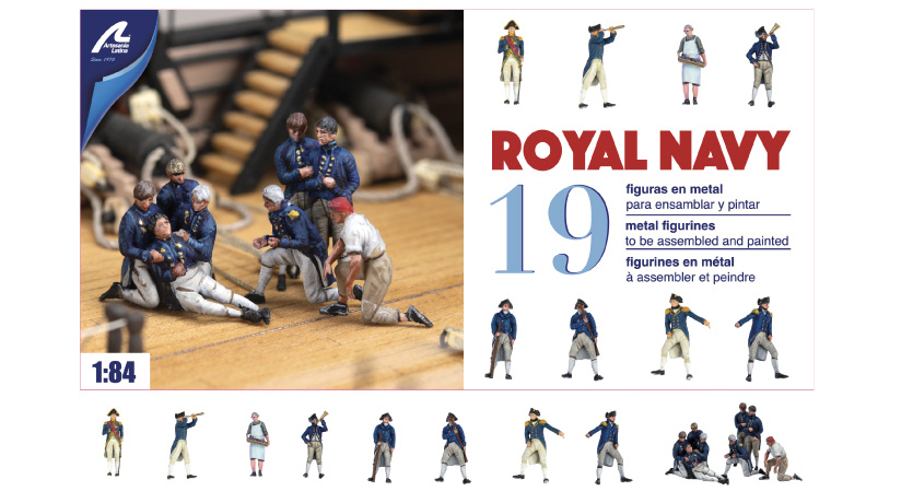 Set of 19 Metal Figurines of the British Royal Navy (22900F1) by Artesanía Latina.