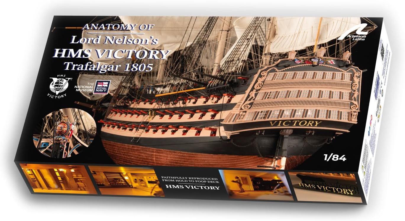 HMS Victory Modeling Kit Trafalgar 1805 Edition at 1:84 Scale (22900-OP) by Artesanía Latina.