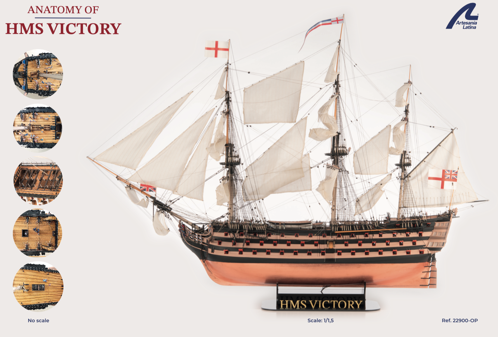 Plans Maquette Anatomie HMS Victory Trafalgar 1805 (22900-OP) par Artesanía Latina.