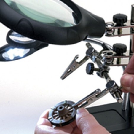 BRACCIO ARTICOLATO CON LENTE D'INGRANDIMENTO CON 5 LED NUOVO