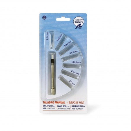 HAND DRILL + 10 DRILLS HSS (