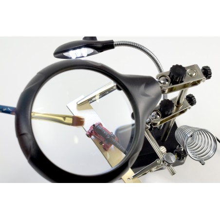 BRACCIO ARTICOLATO CON LENTE D'INGRANDIMENTO CON 5 LED NUOVO