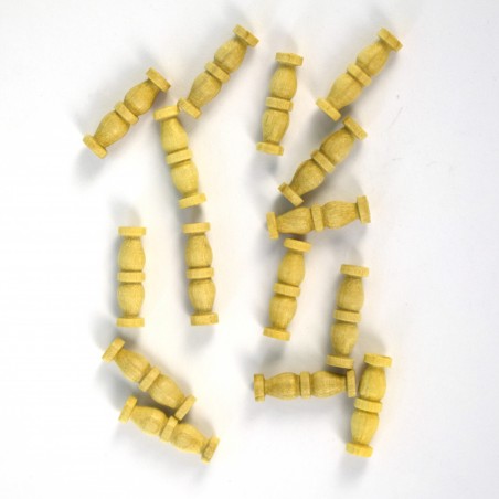 Colonne Double en Bois de Buis 12 mm (15 Unités) pour Modélisme Naval