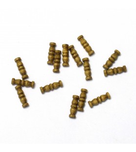 Colonne Double en Bois de Noyer 10 mm (15 Unités) pour Modélisme Naval