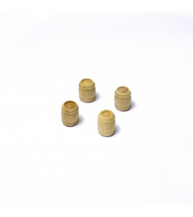 Tonneau en Bois de Buis 12 mm (4 Unités) pour Modélisme Naval