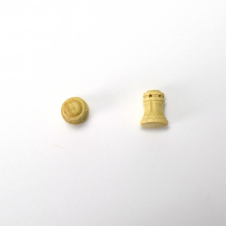Milled Capstan Vertical Shape in Beech Tree Wood 10 mm (2 Units) for Ship Modeling