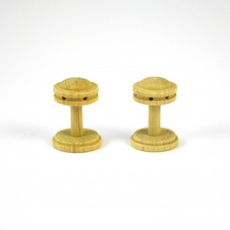 Cabestan Vertical en Hêtre 15 mm (2 Unités) et Taquets en Noyer