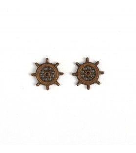 Metalowe koło sterowe 14 mm do modelowania statków (2 sztuki)