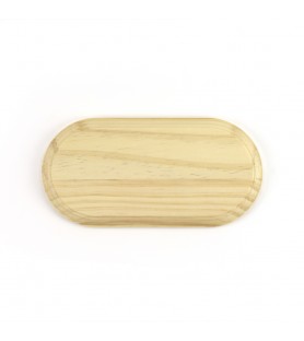 Peana de Madera Maciza de Pino con Forma Oval (220x110 mm)