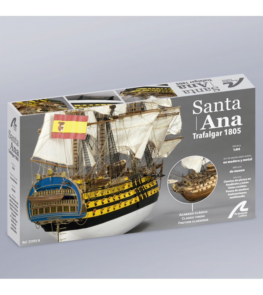 Navire de Ligne Santa Ana 1:84. Maquette de Bateau en Bois 30