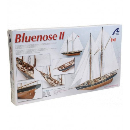 Vissersschoener Bluenose II 1:75. Houten Modelschip 5