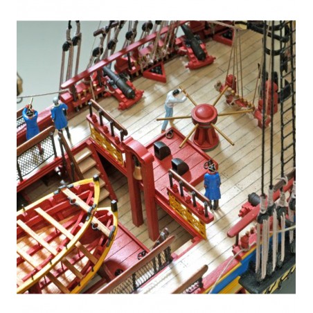 Fragata Hermione La Fayette 1/89. Modelo de navio em madeira