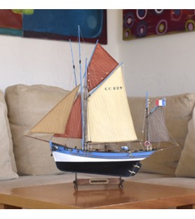 Gift Pack with Ship Model, Paints and Tools: Tuna Boat Marie Jeanne