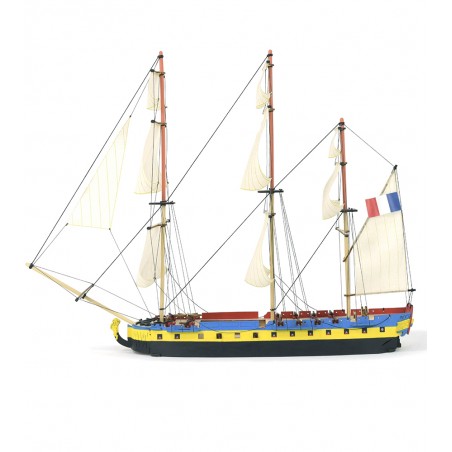 Easy Kit Fregat Hermione La Fayette 1:160. Houten modelschip met beschilderingen 2