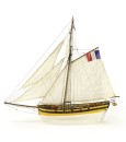 Wooden Model Ship. Corsair Cutter Le Renard 1:50