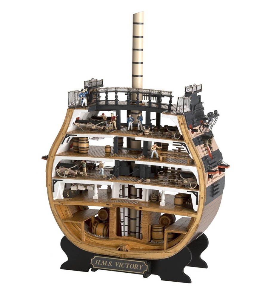 HMS Victory's tværsnit. 1:72 modelskibssæt i træ