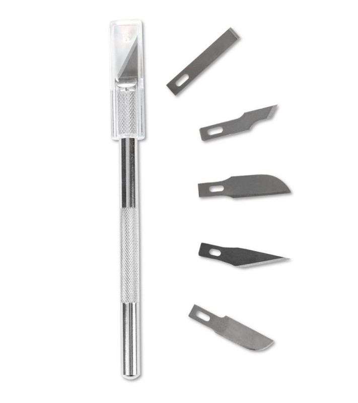 No.1 Cutter de type scalpel avec 6 lames 2
