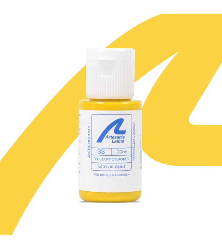 Tinta à base de água: Amarelo cromado (20 ml)