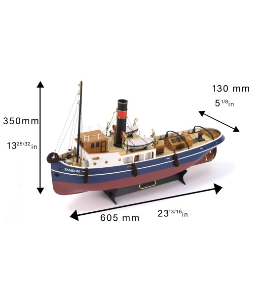 Remolcador Sanson 1:50. Maqueta de Barco en Madera (Apta R/C)
