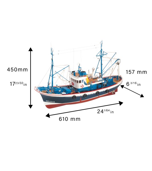 New Tuna Boat Marina II. 1:50 Wooden Model Fishing Boat Kit