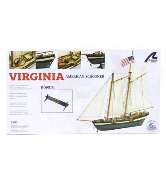 Schooner Virginia American Schooner 1:41 Modello di nave in legno