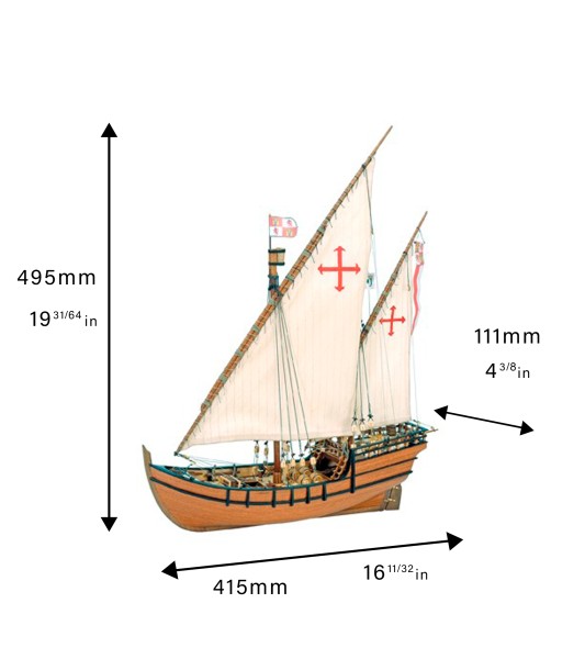 Caravel La Niña. drewniany model statku w skali 1:65