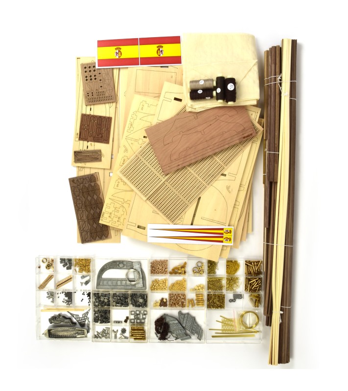 Vessel in Line San Juan Nepomuceno. 1:90 Wooden Model Ship Kit 1 2