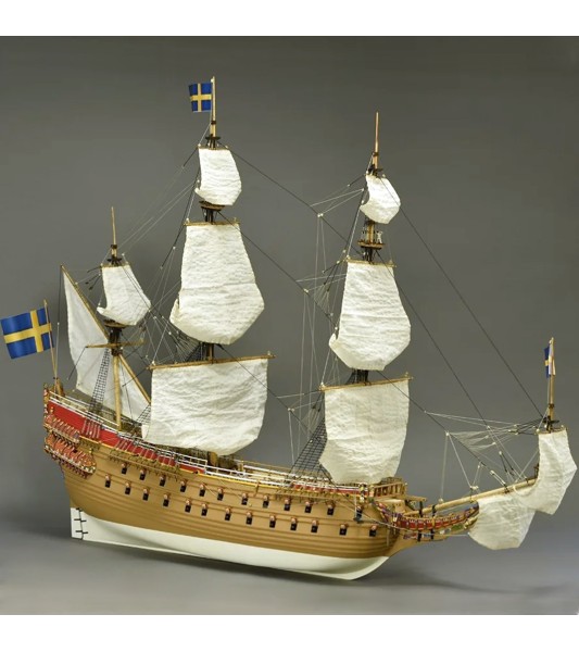 Okręt wojenny Vasa. drewniany model statku w skali 1:65