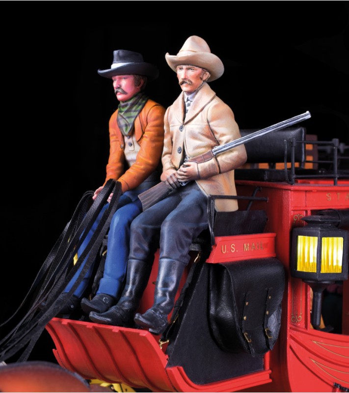 Zestaw 4 figurek z żywicy do dyliżansu STAGECOACH - Skala...