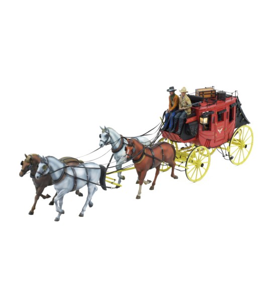 Conjunto de 2 cavalos de resina para StageCoach - escala 1:12