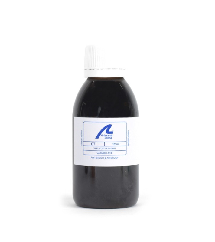 Saténový lak na vodní bázi: ořech (125 ml)