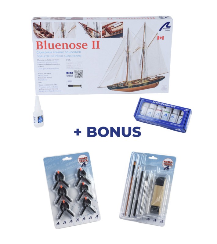 Bluenose II. Dárkové balení s modelem, barvami a nářadím 2