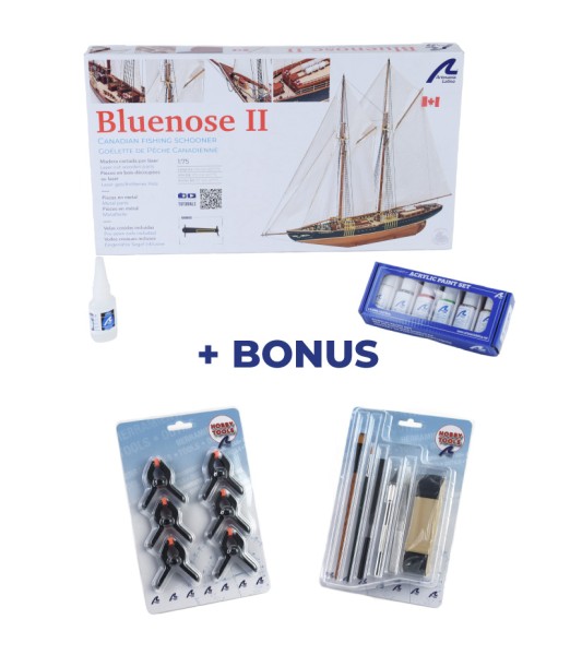 Bluenose II. Zestaw upominkowy z makietą, farbami i narzędziami