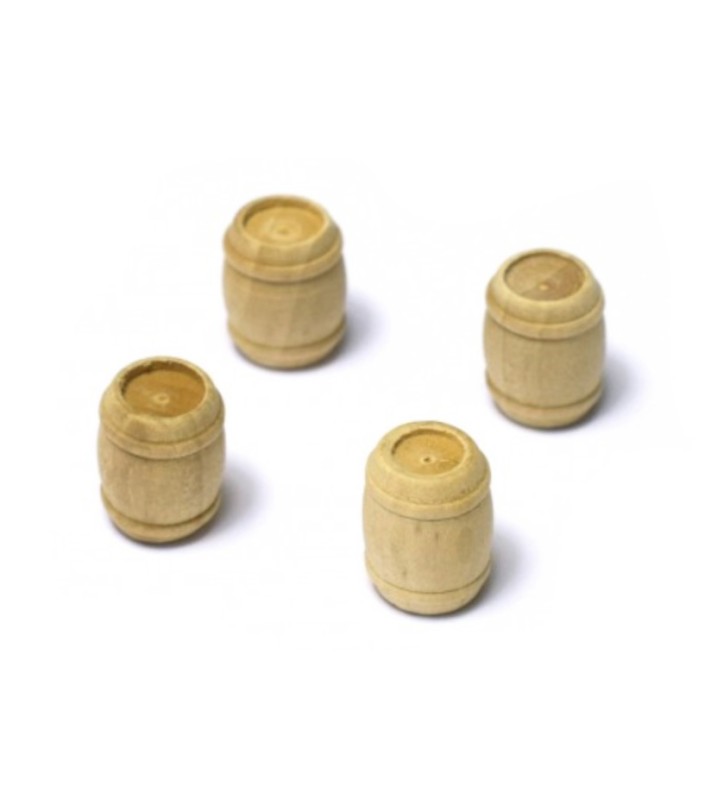 Barrel in Boxwood of 12 mm (4 Units) for Ship Modeling