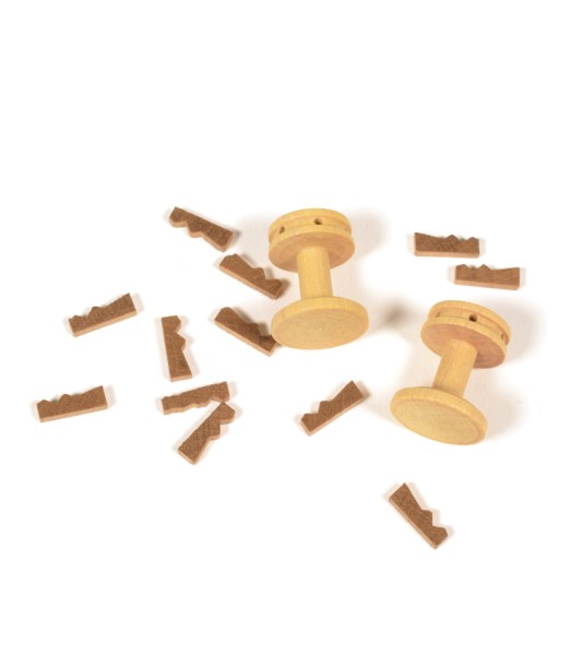 Capstan Vertical Shape in Beech Tree Wood 20 mm (2 Units) & Capstan Whelps in Walnut