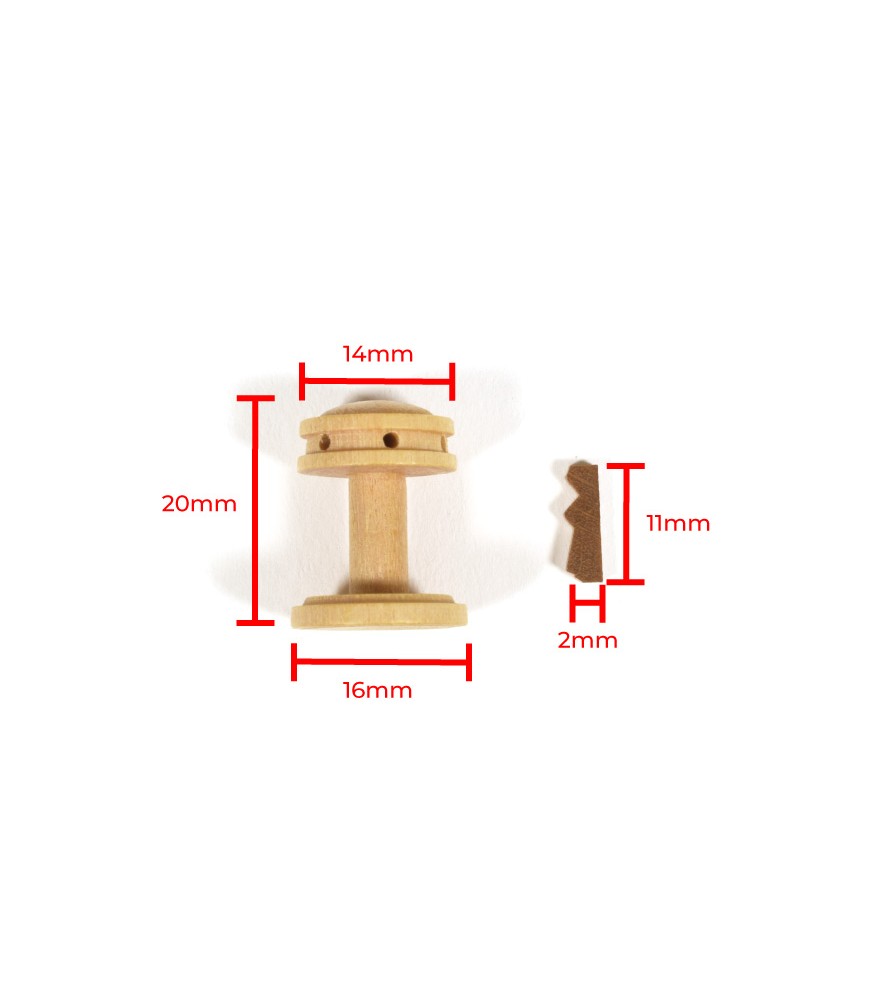 Cabrestante Vertical de Haya 20 mm (2 Unids.) y...