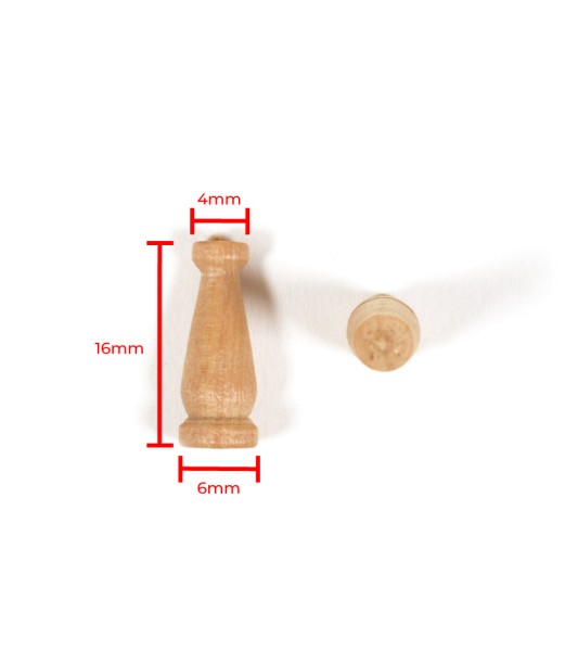Jednoduchý sloupek ze dřeva Boxwood 16 mm (10 kusů) pro modelování lodí