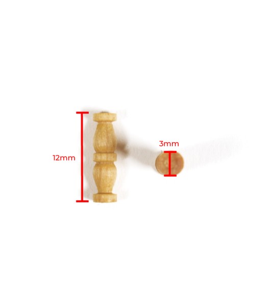 Podwójna kolumna z bukszpanu 12 mm (15 sztuk) do modelowania statków
