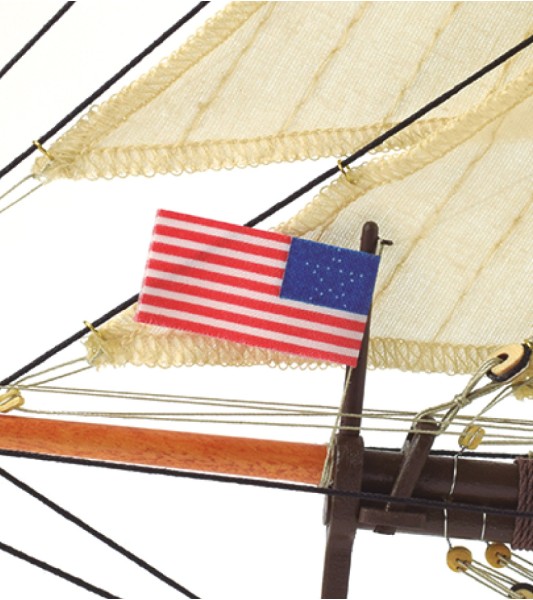 Goélette Américaine Harvey 1:60. Maquette Bateau en Bois
