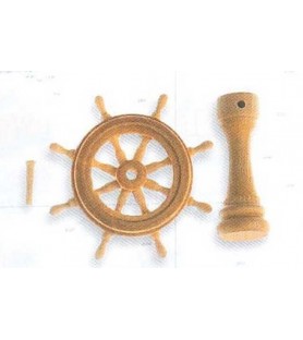 Roue de Gouvernail de 30mm en Bois pour Modélisme Naval