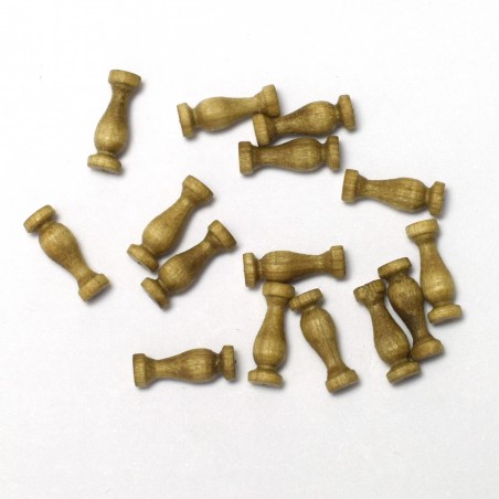 Columna de Madera de Nogal 10 mm (18 Unids.) para Modelismo Naval