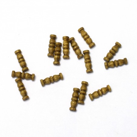 Doppelsäule aus Nussbaumholz 10 mm (15 Stück) für den Schiffsmodellbau